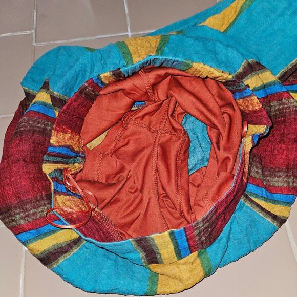 Cider Striped Elastic Waist Wide Leg Womens Cotton Pants with Shorts inside Sz S - Picture 4 of 5